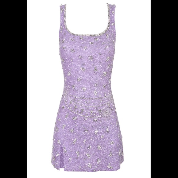 Clio Peppiatt Dresses & Skirts - Clio Peppiatt Wren Embellished Mini Dress in Lilac